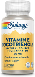 SOLARAY Tocotrienoles de Vitamina E 50 mg, Apoyo Cognitivo, Sin Soja, 50 Cápsulas