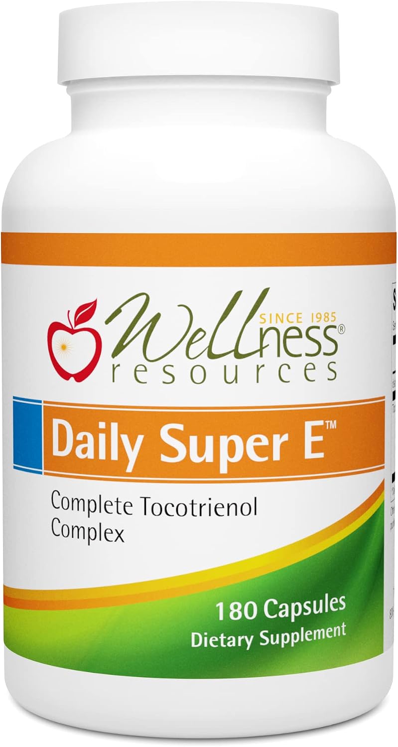 Wellness Resources Daily Super E Tocotrienol Complex - Full Spectrum Vitamin E, 180 Capsules