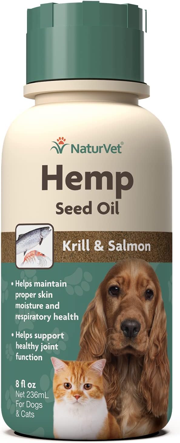 NaturVet Aceite de Semillas de Cáñamo, Krill y Salmón - 237 ml
