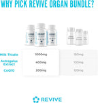 Pack de salud orgánica Revive MD para corazón, riñones e hígado – Apoyo diario con ingredientes naturales – Vegano, sin gluten y sin soja – 45 dosis + 30 dosis (x2)