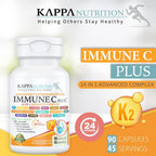 Kappa Nutrition Immune C Plus - Complejo de 14 ingredientes con Quercetina, Vitamina C, Zinc, Vitamina D3, Selenio, Cobre y más (90 cápsulas)