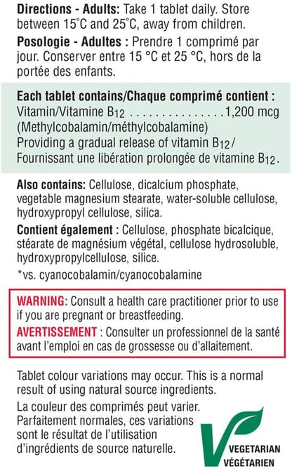 Jamieson Vitamina B12 (Cobalamina) 1200 mcg, – El funcionamiento normal del sistema inmunitario. – Image 6