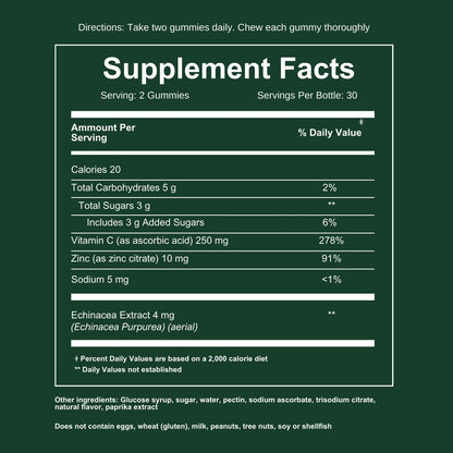 WEEM Gominolas de Refuerzo Inmunológico - Vitamina C, Zinc y Equinácea - Alternativa a las Pastillas - Sin Gluten - 3 Paquetes