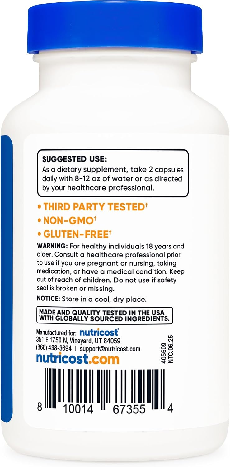 Nutricost SAM-e 400mg, 120 Cápsulas Vegetales - S-Adenosil-L-Metionina
