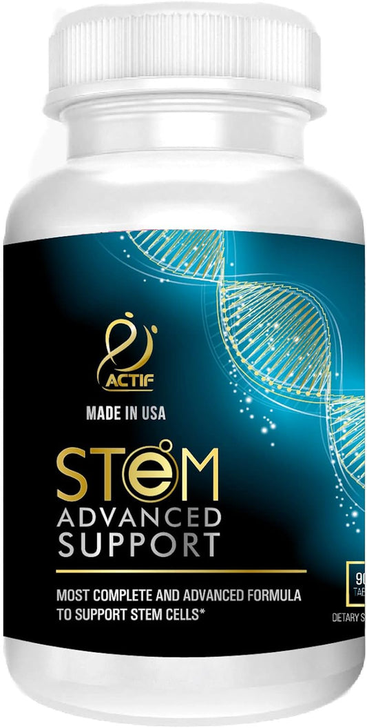 ACTIF STEM Cell Support - Máxima Potencia con 10+ Factores de Células Madre, No Transgénico, Suministro para 2 Meses, Fabricado en EE.UU.