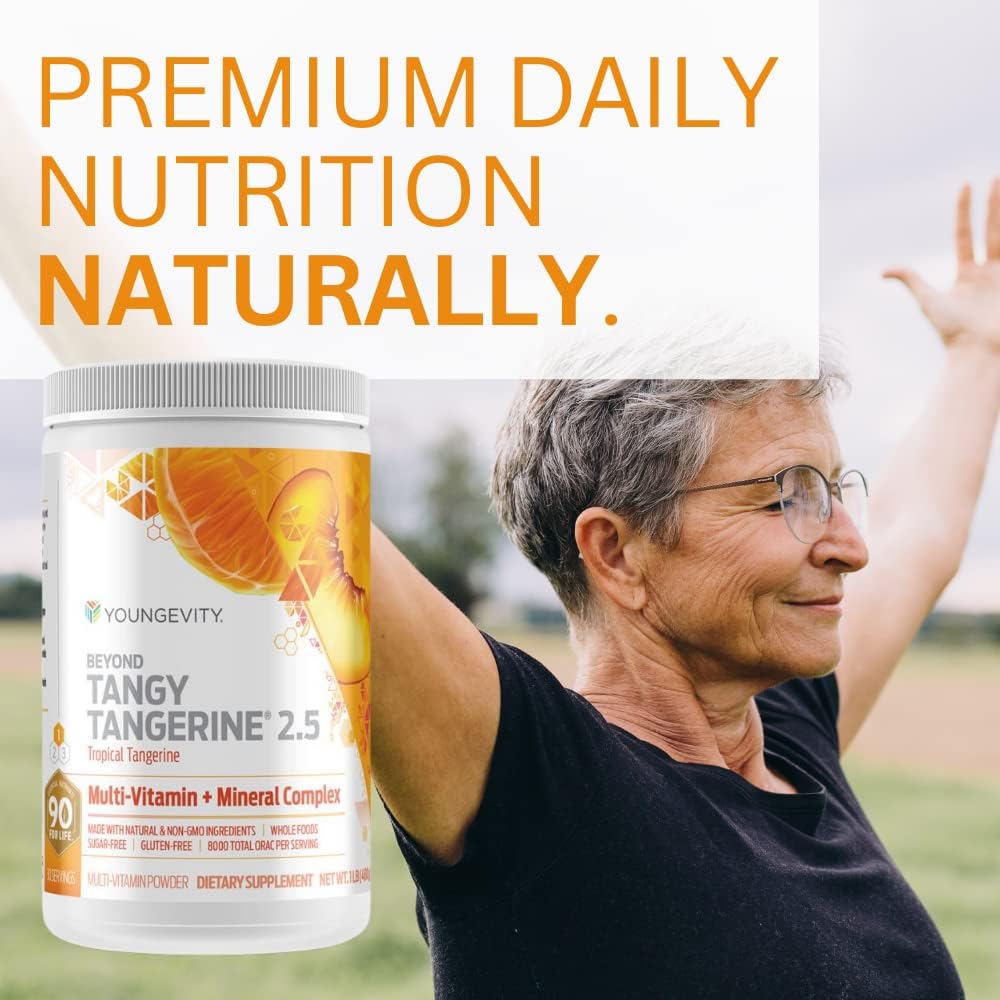 Youngevity Beyond Tangy Tangerine 2.5 Tropical Tangerine - Complejo Multivitamínico y Mineral en Polvo