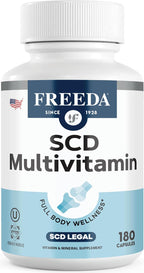 FREEDA SCD Multivitamin – Daily Multivitamin for Men & Women – Vegan, Gluten-Free, Kosher Certified – 180 Capsules