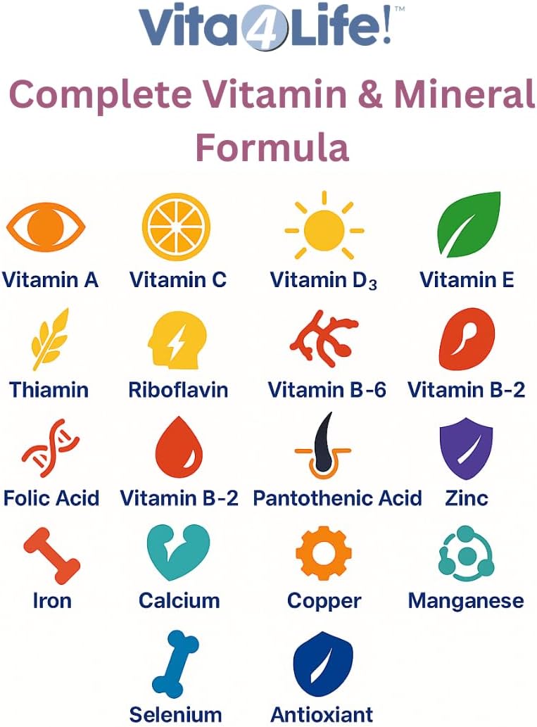 Vita4Life Multi-Standard Formula - Complejo de Vitaminas y Minerales - 360 Cápsulas Vegetales