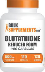 Glutatión Reducido Cápsulas 500mg - Suplemento de Glutatión - Sin Gluten, 120 Cápsulas