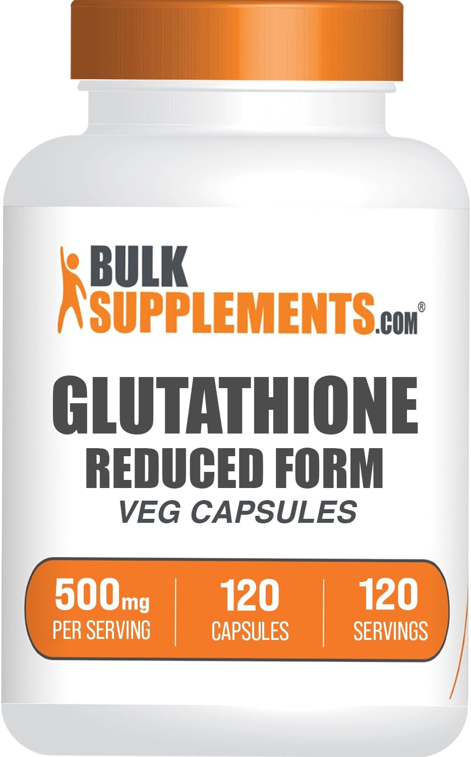 Glutatión Reducido Cápsulas 500mg - Suplemento de Glutatión - Sin Gluten, 120 Cápsulas