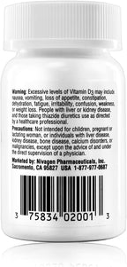 Nivagen Vitamina D3 50.000 UI (1250 mcg) Dosis Semanal - 100 Cápsulas