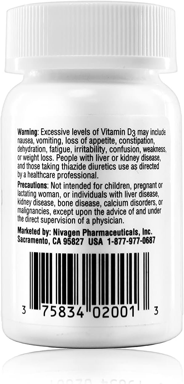 Nivagen Vitamina D3 50.000 UI (1250 mcg) Dosis Semanal - 100 Cápsulas