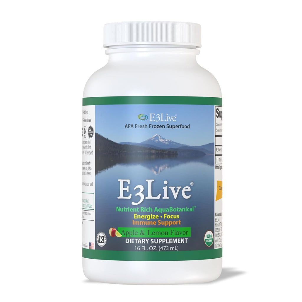 E3Live - Superalimento Orgánico con Manzana y Limón - 12 Botellas de 473 ml