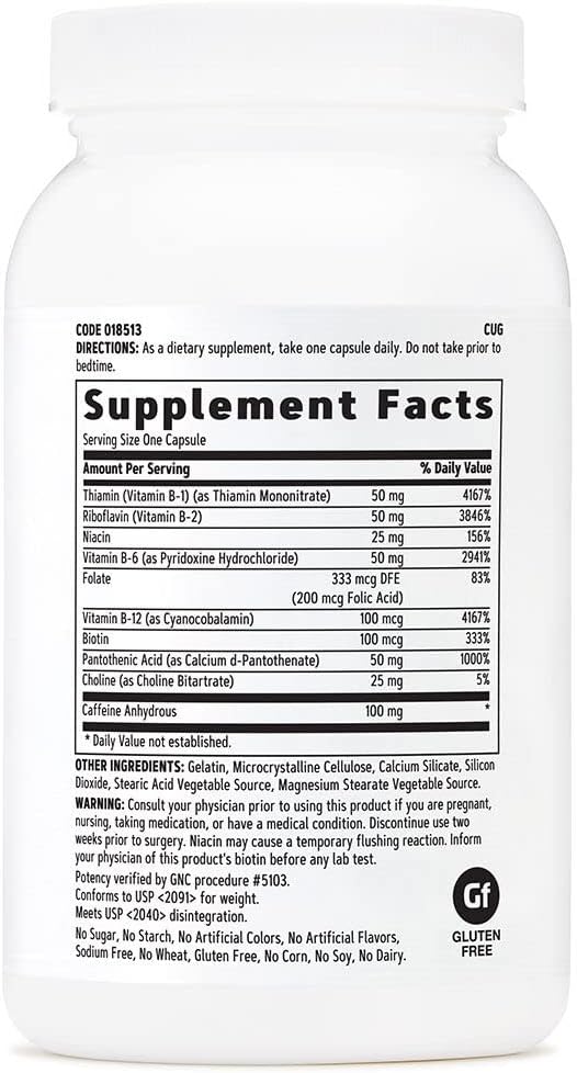GNC B-Complex Plus Energy | Metabolismo y Producción de Energía | 120 Comprimidos
