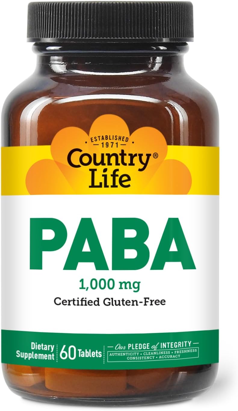 Country Life PABA 1000 mg, 60 Comprimidos