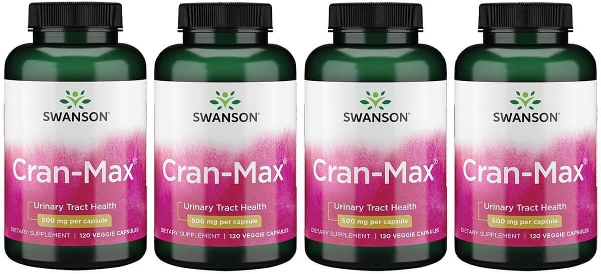 Swanson Cran-Max 500 mg 120 Cápsulas Vegetales (Paquete de 4)