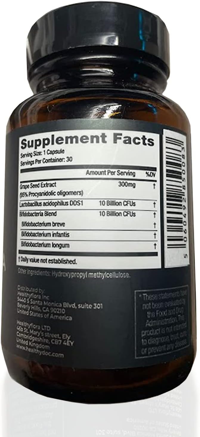 DR. NIGMA Healthy Flora Suplemento Probiótico | Mezcla Investigada de Probióticos para Digestión, Piel y Salud Intestinal | 30 Cápsulas