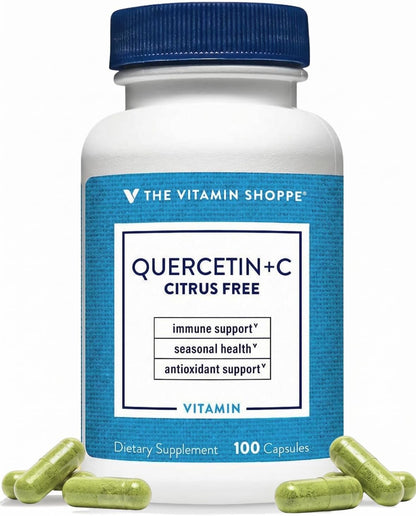 The Vitamin Shoppe Quercetina + C Sin – Contribuir al funcionamiento normal del sistema inmunitario. – Image 1