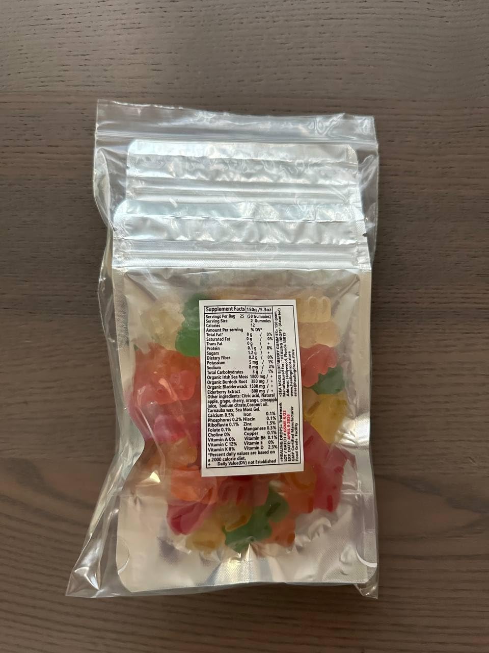 Irish Sea Moss Gummies - Orgánicas, Wildcrafted, Veganas - con Bladderwrack y Burdock Root (Saúco)