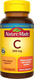 Nature Made Vitamina C 500 mg Caplets, 300 Caplets (3 Envases de 100)