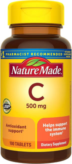 Nature Made Vitamina C 500 mg Caplets, 300 Caplets (3 Envases de 100)
