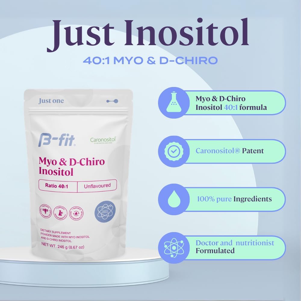 B-fit Inositol Suplemento para Mujeres - Myo & D-Chiro Inositol 40:1