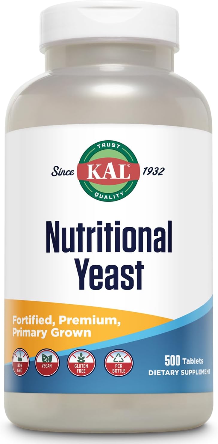 KAL Levadura Nutricional, Enriquecida con Vitaminas B, Biotina, Ácido Fólico, Aminoácidos, 500 Comprimidos