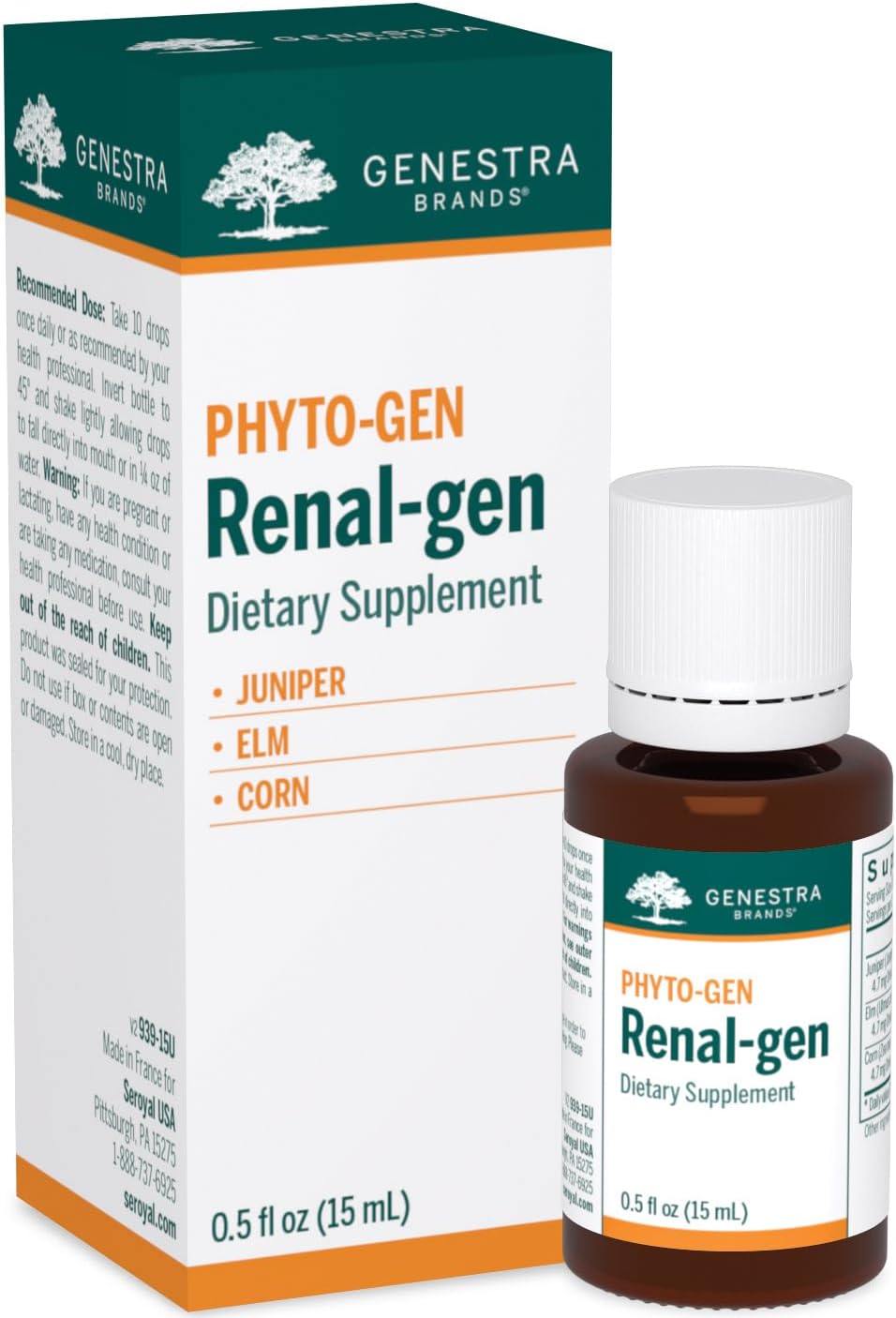 Genestra Brands Renal-gen | Suplemento herbario de enebro, olmo y maíz | 15 ml