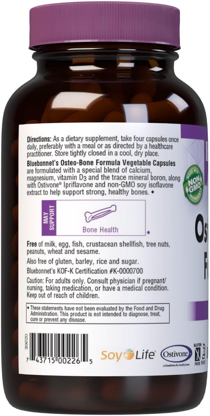 BlueBonnet Osteo-Bone Formula – 180 Cápsulas Vegetarianas