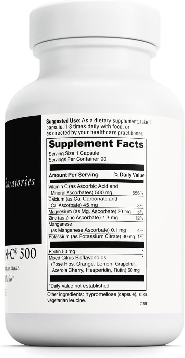 Poten-C 500 - Complemento alimenticio con vitamina C, calcio, magnesio, potasio y bioflavonoides - 90 comprimidos