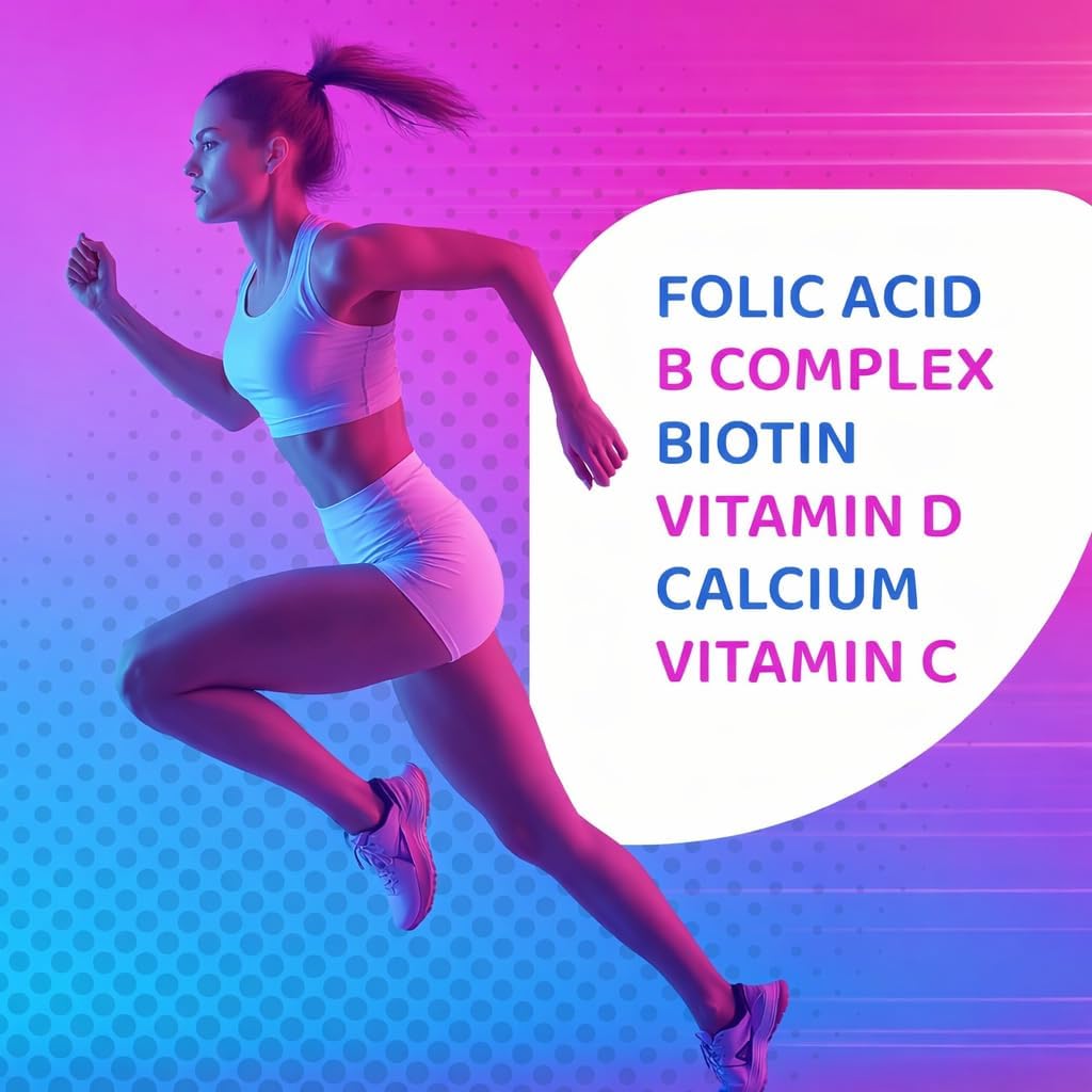 Multivitamínico para Mujeres 37 en 1 con Vitaminas C, D3, Ácido Fólico, Complejo B, Biotina, Zinc y Más – 120 Comprimidos