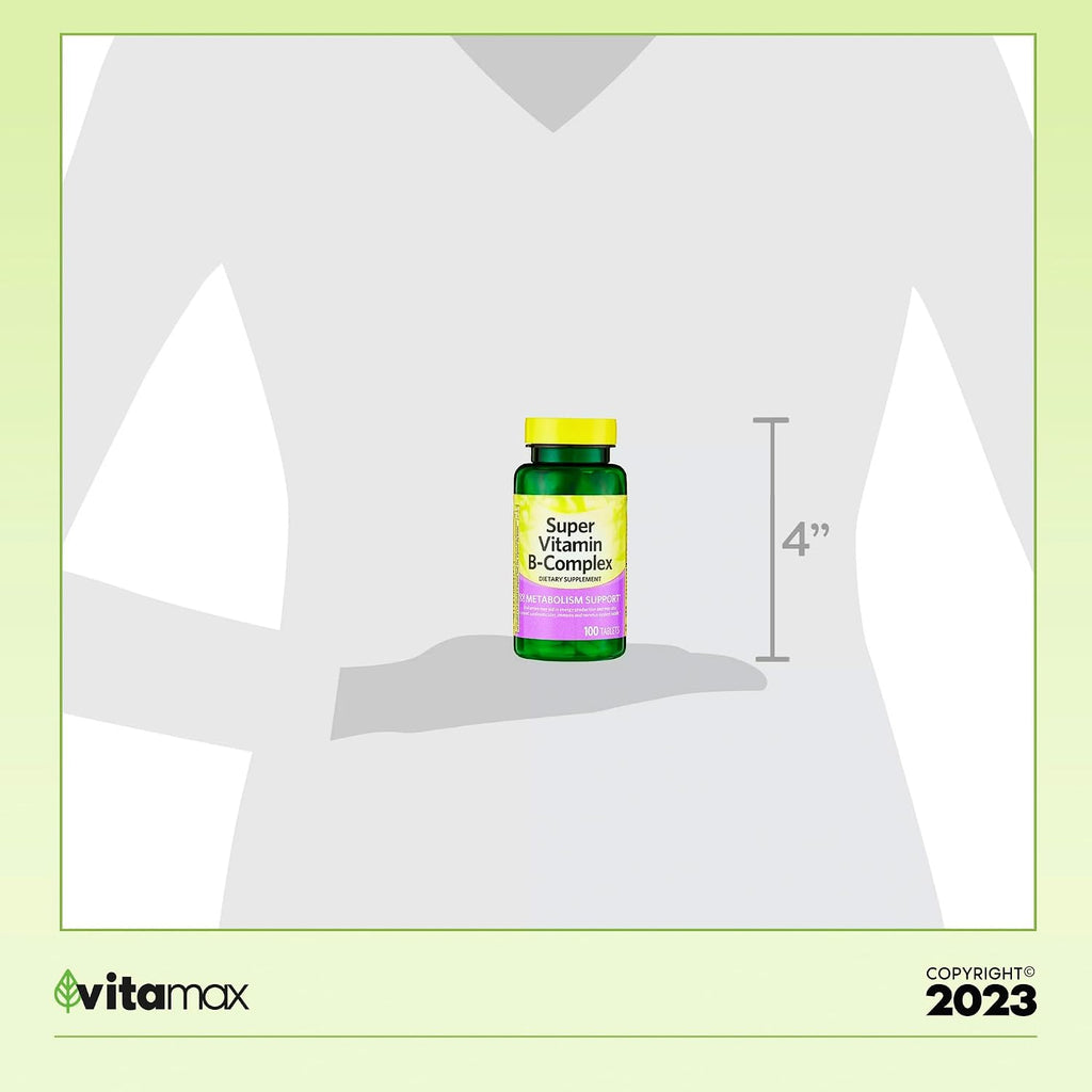 Spring Valley Super Vitamin B-Complex Tablets, 100 Comprimidos