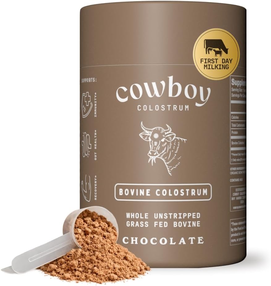 Cowboy - Calostro Bovino de Primera Ordeña, Entero, Grass Fed, Sin Sabor (40 porciones)
