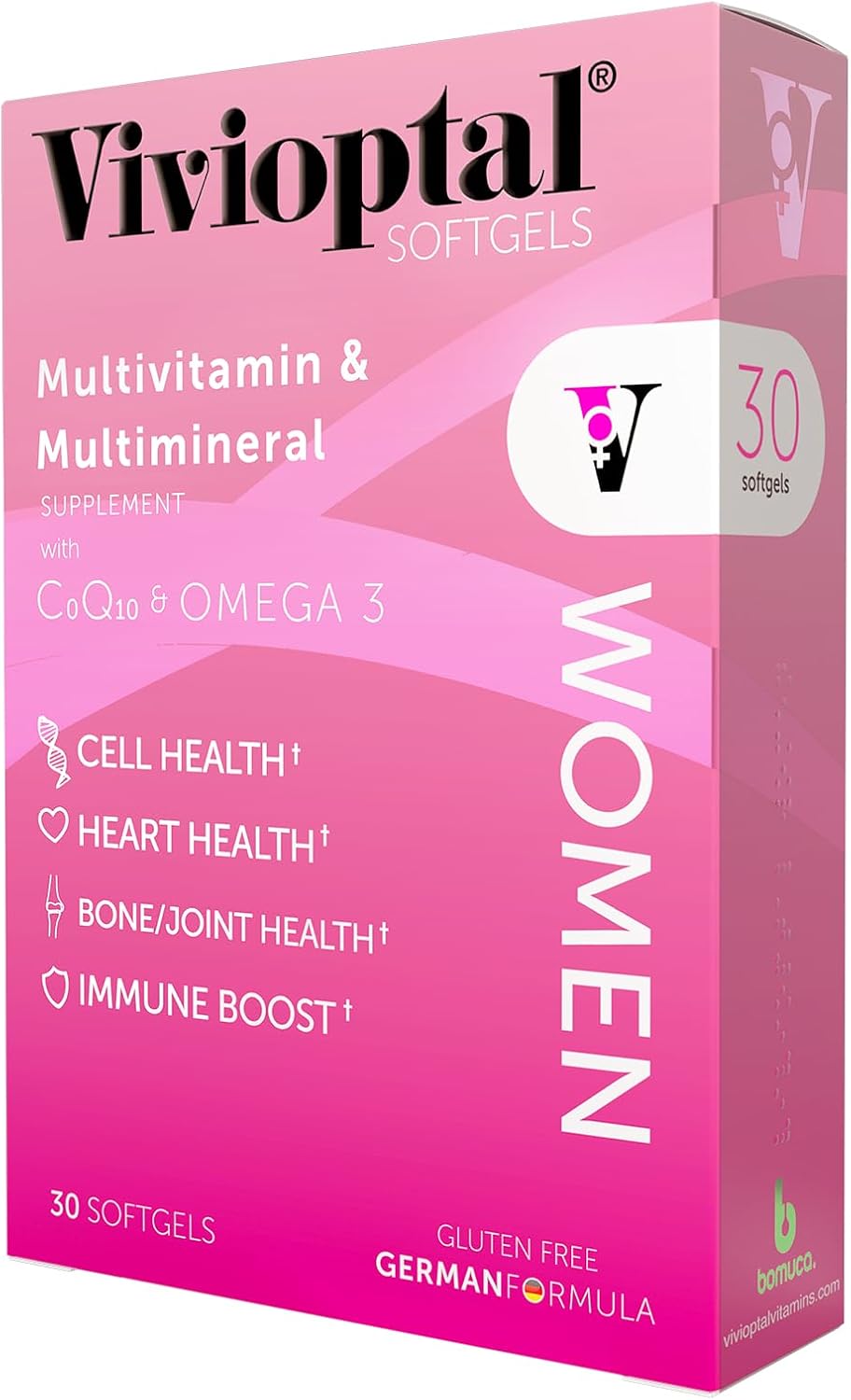 Vivioptal Women - Multivitamínico y Multimineral para Mujeres con CoQ10 y Omega-3 (30 Cápsulas)