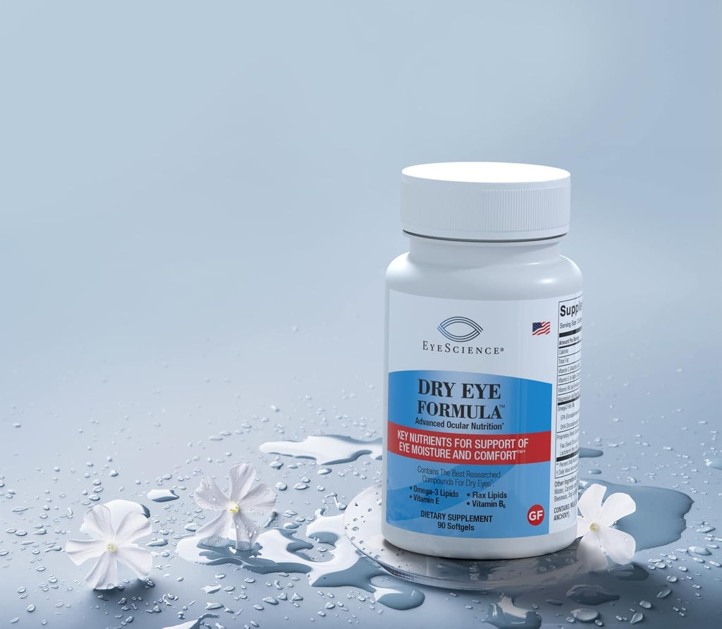 EyeScience Fórmula para Ojo Seco - 180 Cápsulas Blandas (2x90) - Omega-3, Vitaminas E, C, B6 y Magnesio