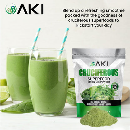 AKI Cruciferous Superfood Green Mix Powder - – Ácido fólico: Importante para la formación normal de glóbulos rojos – Image 3