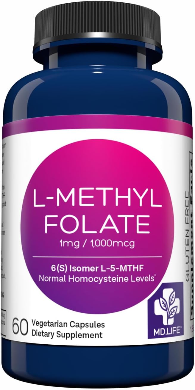 MD Life L-Metilfolato 5 mg, 60 cápsulas - Complemento alimenticio de metilfolato activo