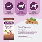 Amber NaturalZ Tumoxil Suplemento Herbal para la Salud Profunda de la Piel para Perros y Cachorros | Suplemento Canino para Apoyo a la Piel y el Metabolismo | Botella de Vidrio de 118 ml