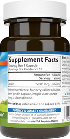 Carlson Biotina 5000 mcg - 50 Cápsulas