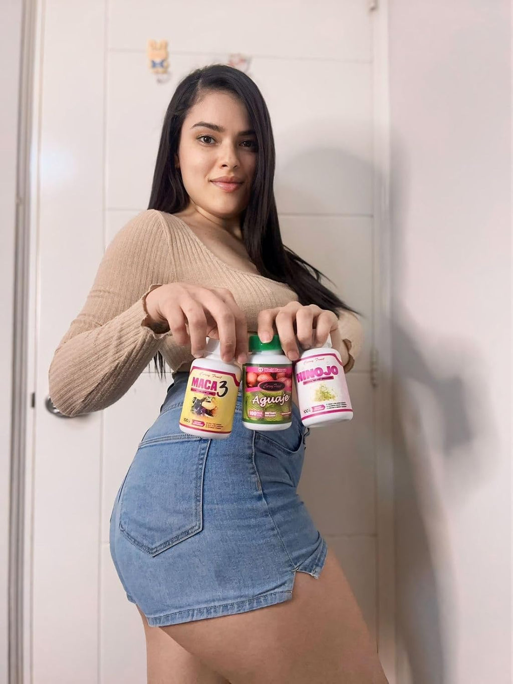 Suplemento Aguaje + Maca 3 + Hinojo Silvestre para Curvas Naturales – 3 Botellas (1 Mes)