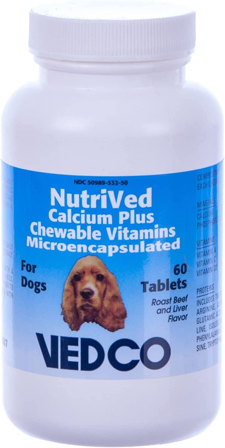 NutriVed Calcio Plus Vitaminas Masticables para Perros - 60 Comprimidos