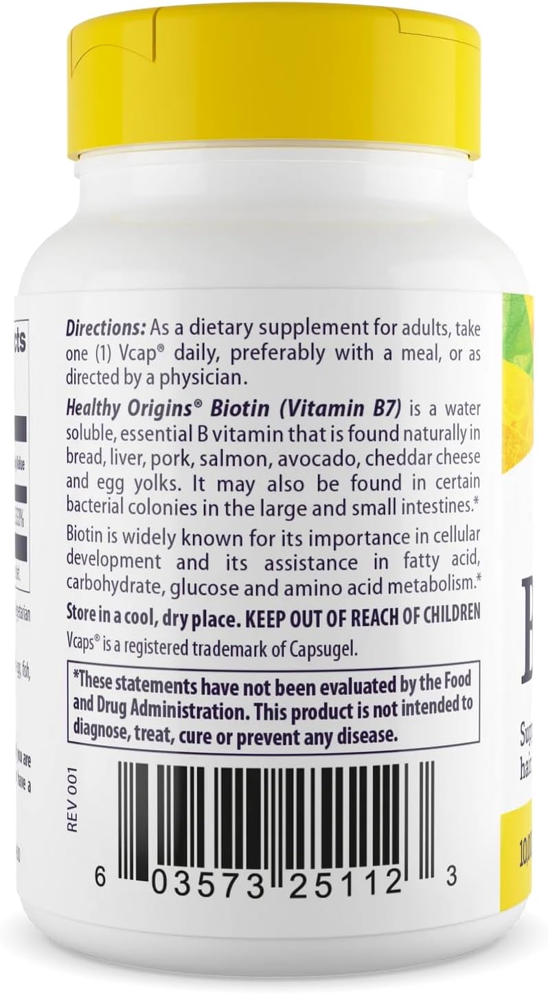 Healthy Origins Biotina 10,000 mcg (10 mg), 360 Cápsulas Vegetales