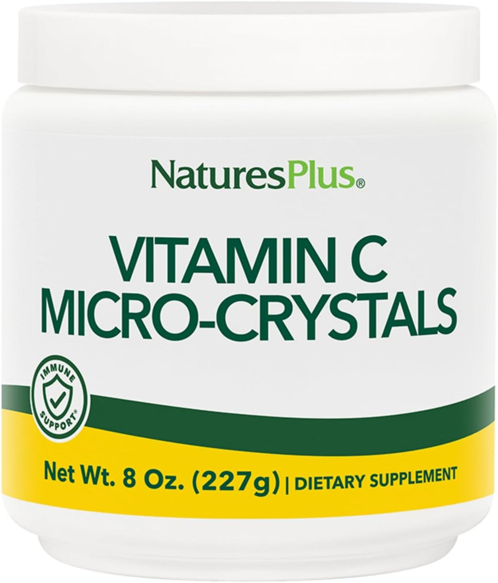 NaturesPlus Vitamina C Micro-Cristales – 227 g (8 oz) – Antioxidante y Apoyo Inmunológico – Vegano, Sin Gluten