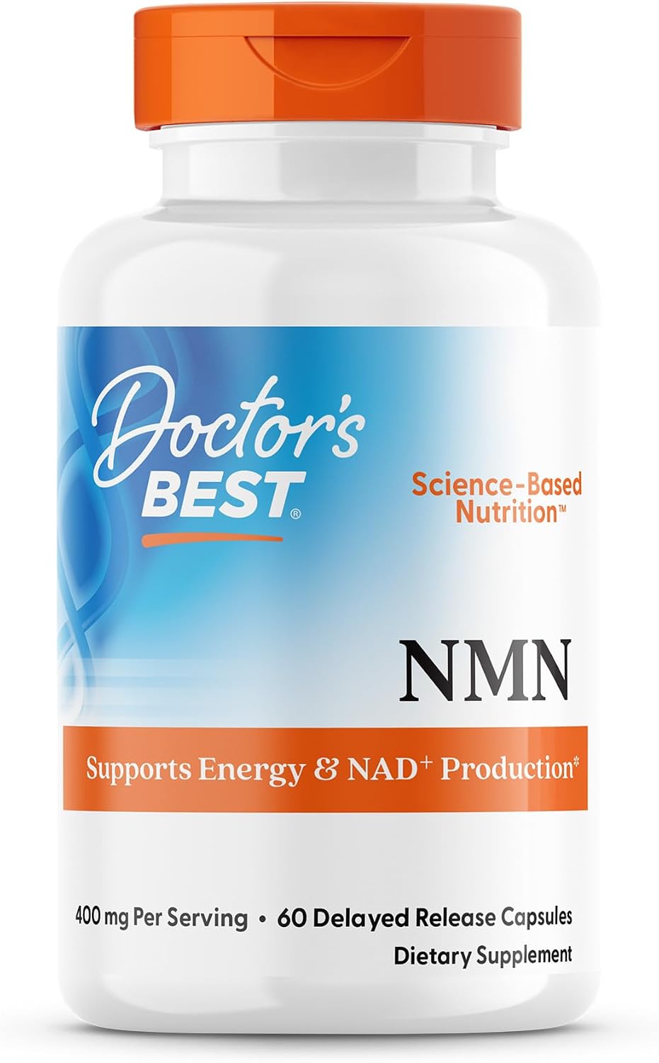 Doctor's Best NMN 200 mg - Suplemento de Nicotinamida Mononucleótido Beta - Apoyo a la Producción de NAD+ y Energía Celular - 60 Cápsulas Veganas