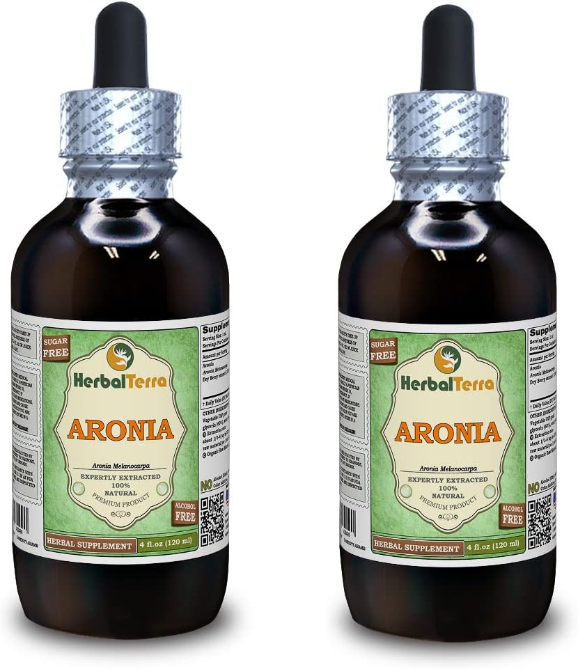 Extracto Líquido de Aronia (Aronia Melanocarpa) - HerbalTerra, 4 botellas de 118 ml