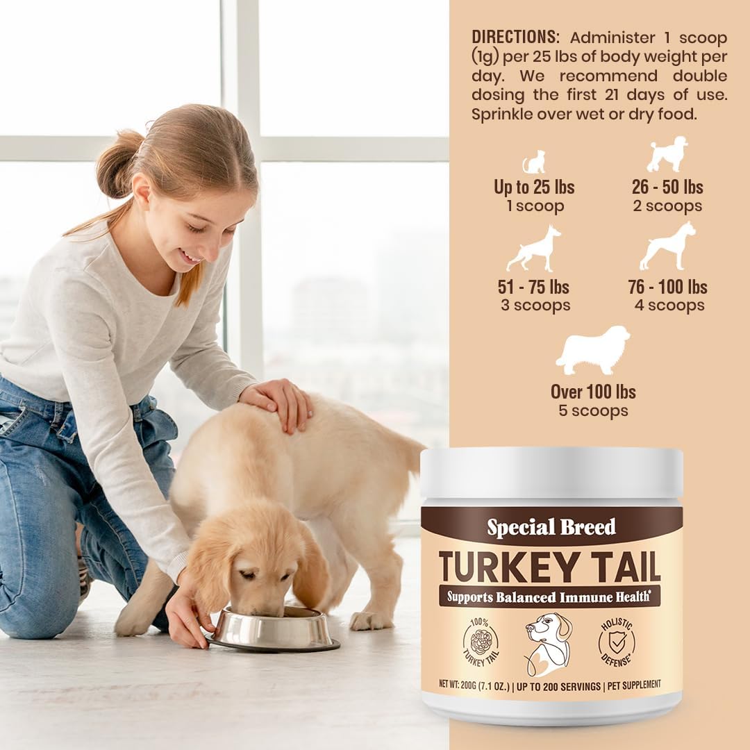 Special Breed Cola de Pavo Orgánica para Perros y Gatos – 200 cápsulas