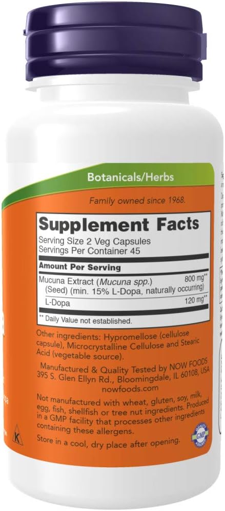DOPA Mucuna 90 Vcaps - Pack de 2 - NOW Foods