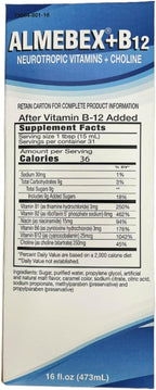 Almebex Plus B12, Vitaminas Neurotrópicas + Colina, 473 ml