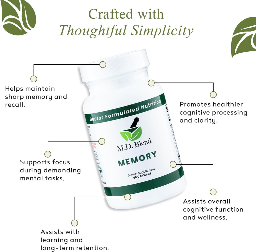 Brain Support para Memoria y Concentración - Complemento con L-Tirosina, Fosfatidilserina, Bacopa Monnieri y Acetil-L-Carnitina, 120 Cápsulas (Pack de 2)