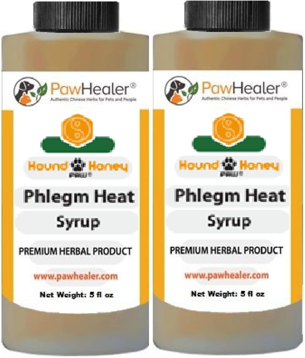 PawHealer Hound Honey: Phlegm Heat – Herbal Supplement for Canine Respiratory Wellness – 2-Pack (2 x 5 fl oz)
